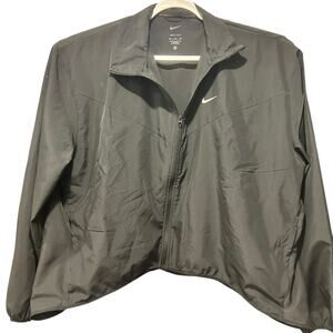 NIKE Running Jacket Dri Fit SZ XL Black Track Athletic Jogging Windbreaker